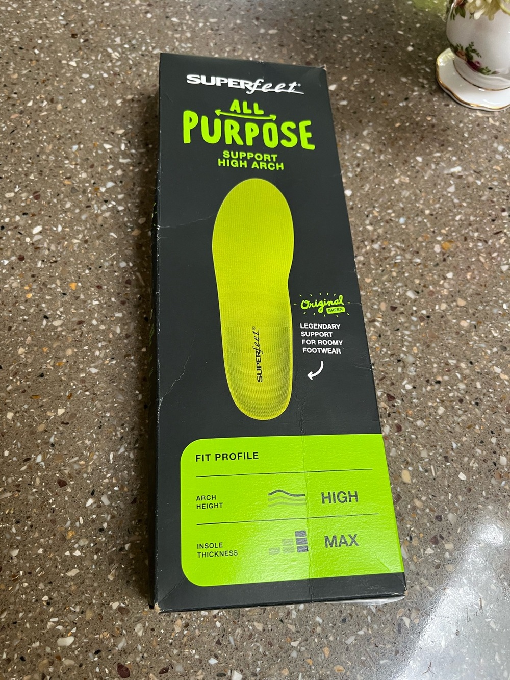 Superfeet High-Arch Insoles in Lime Green, New, firm!
